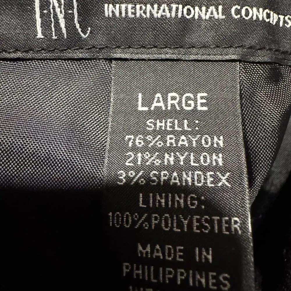 INC International Concepts button down zipper women’s black blazer jacket Large